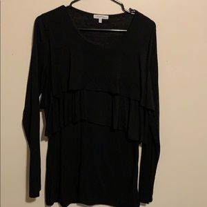 Black ruffle shirt
